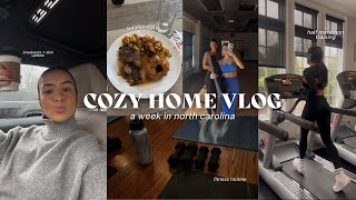 cozy winter week at home in NC 🌧️🏡☕  fitness routine, skin breakouts, making my first sunday roast!