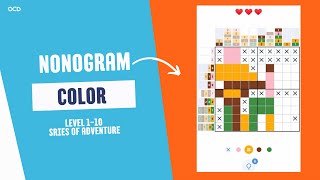 Nonogram Color | Puzzle Game | Paint By Number (Series Of Adventure) | Level 1-10 screenshot 1