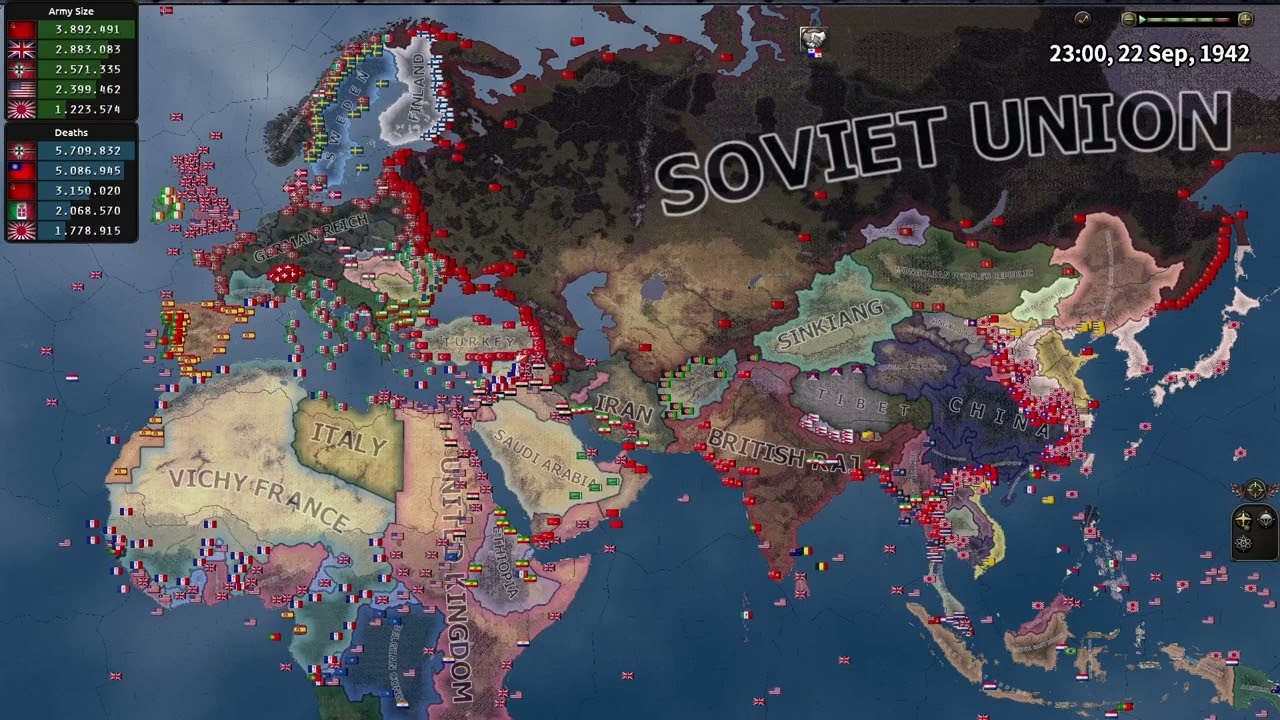 HOI4 AI-Only Historical Timelapse | No Compromise No Surrender DLC