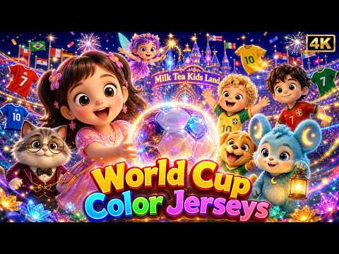 Learn Colors for Kids 🌈 | World Cup Soccer Jerseys Song ⚽ | Nursery Rhymes