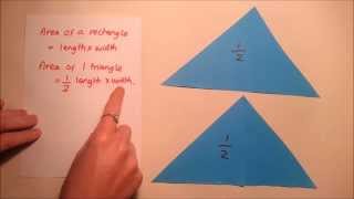 Area of a triangle from a rectangle (cut-out demo)