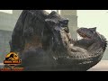 Tyrannosaurus rex big eatie vs allosaurus jurassic world chaos theory season 1 clip