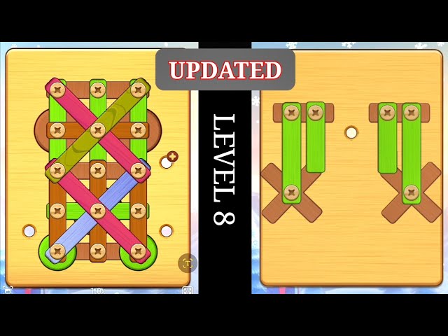 WOOD NUTS & BOLTS PUZZLE LEVEL 8 UPDATED & SOLVED (ANSWERS) 