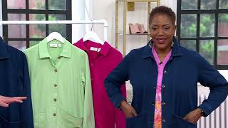 Denim & Co. Comfy Knit Air Denim Jacket w/ Pockets on QVC