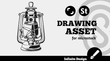 Drawing Vector with Infinite Design | Black White Vector for Microstock Asset