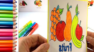 How to draw a basket of fruit | Art Colors for Kids - Skip to My Lou - Tranh Giỏ Trái Cây