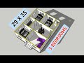 29x35 मे घर का एक जबरदस्त नक्शा || 3 bedrooms house plan || 29x35 house plan || 3d house plan