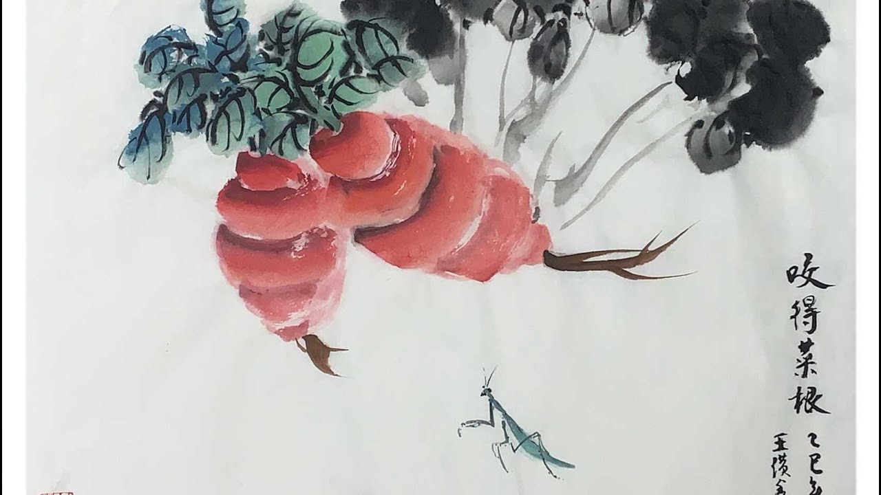 齐白石 草虫图 中国画 掛け軸 水墨画 和室 玄関 茶室 壁掛け 美術品 maxresdefault.jpg