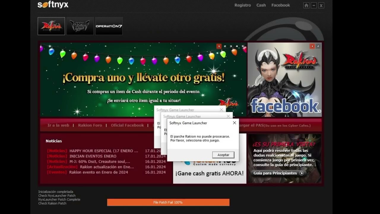SOLUCION AL ERROR  PARCHE NO PUEDE PROCESAR LAUNCHER RAKION y WT LATINO