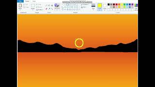 Creating a Sunset, drawing Ms paint 