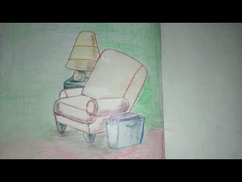 Нарисовать Мебель / Как нарисовать Мягкое Кресло / Урок по Рисованию / Нарисовать Кресло Поэтапно