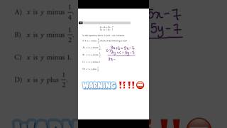 FASTEST WAY TO SOLVE SAT SYSTEMS QUESTIONS!!?!😝 #satmath #shorts