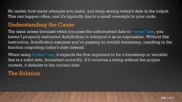 Resolving the FormatTime Issue: How to Properly Format Dates in AutoHotkey