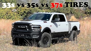 33s vs 35s vs 37s Inch Tires Comparison OFF-ROADING Ram 2500 Power Wagon