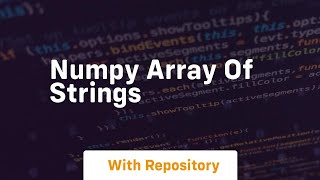 numpy array of strings