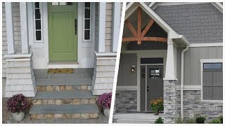 75 Craftsman Entryway With A Green Front Door Design Ideas You'll Love ⭐️