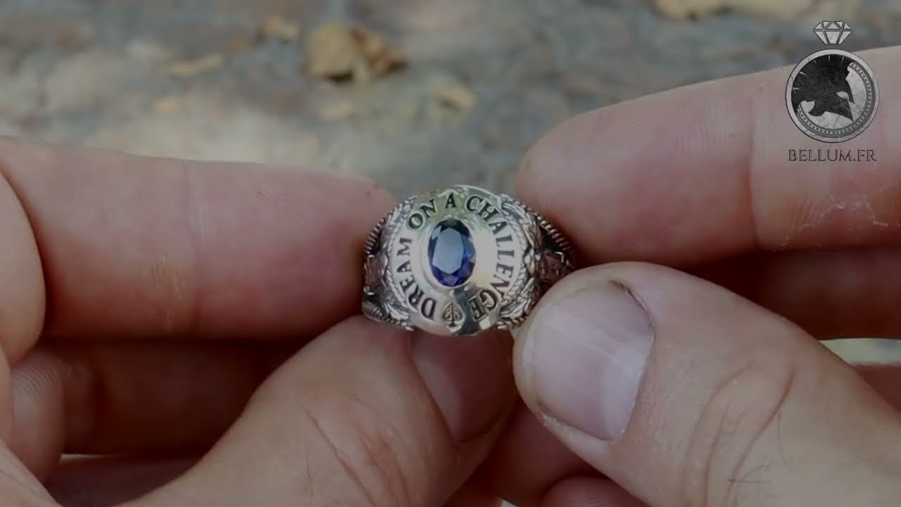 Chevalière Argent 925 Rhodiée T66 - Saphir Bleu - Marque Dolly-Bijoux - Neuf Avec étiquettes