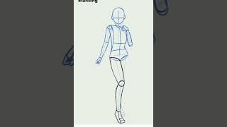 new style standing pose draw ✍️😍 #Shorts #poses #drawing