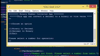 Simple Binary Number Convert App in Python