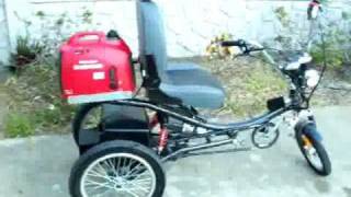Hybrid Electric Trike 130 Miles Per Gallon ! Bicycle! Tricycle! Gas Bike