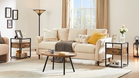 Assemble: VECELO Nightstands,Glass Top End Tables with Drawer and Metal Frame,for Living Room