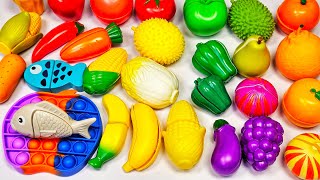 Satisfying Video | How to Cutting Fruits and Vegetables ASMR | CHILI TOMATO mixing Squishy Pop It