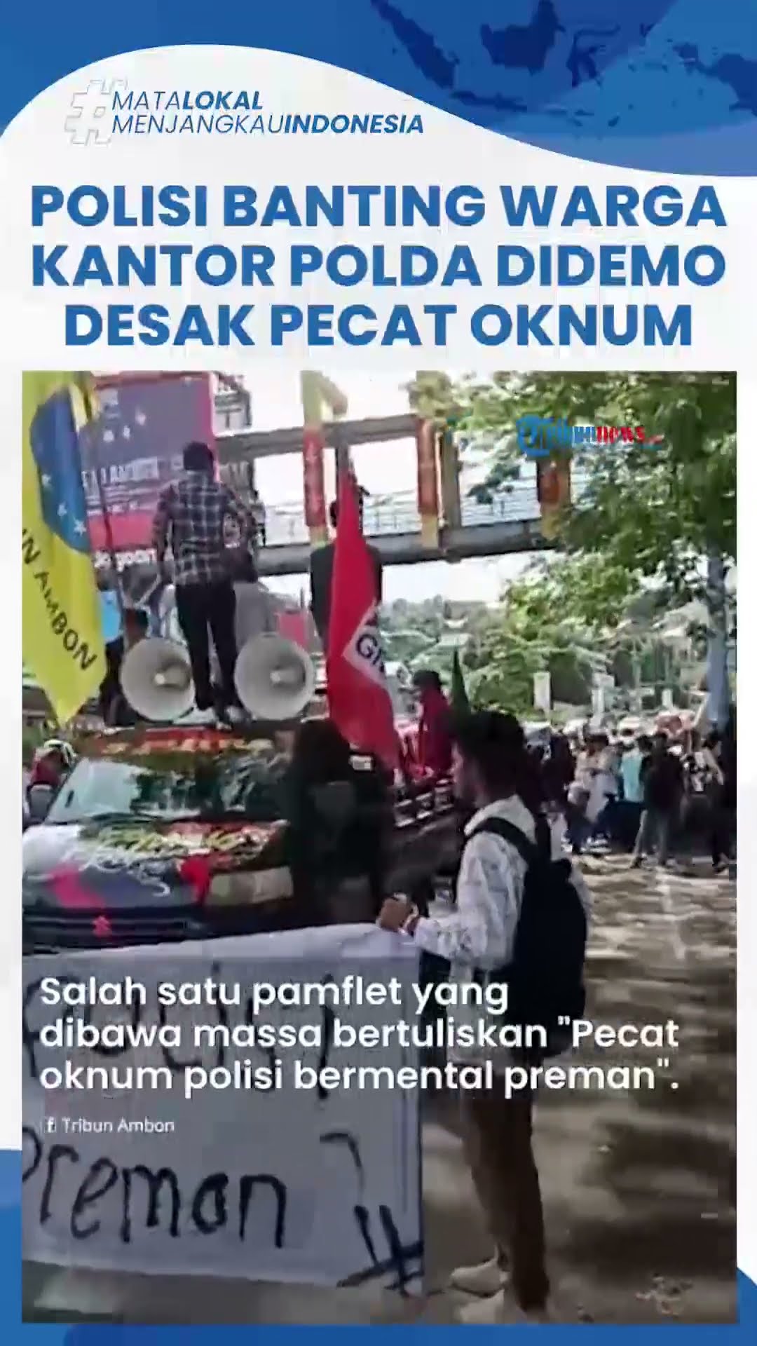 Buntut Polisi Banting Warga di Ambon, Polda Maluku Digeruduk Ratusan Massa Desak Pecat Oknum