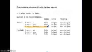 Engelsk - Regelmæssige Udsagnsord I Nutid, Datid Og Førnutid
