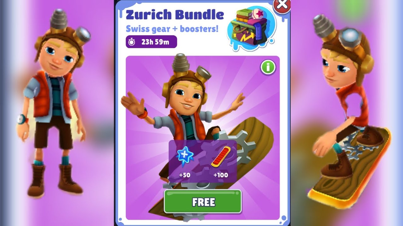 UNLOCKING ZURICH BUNDLE FOR FREE IN SUBWAY SURFERS WORLD TOUR