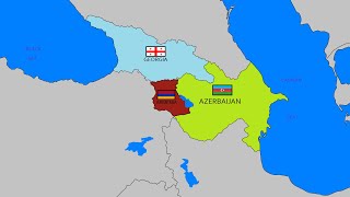 Map South Caucasus Georgia Azerbaijan And Armenia