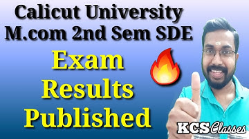 Calicut University M.com 2nd Sem SDE Exam Results Published