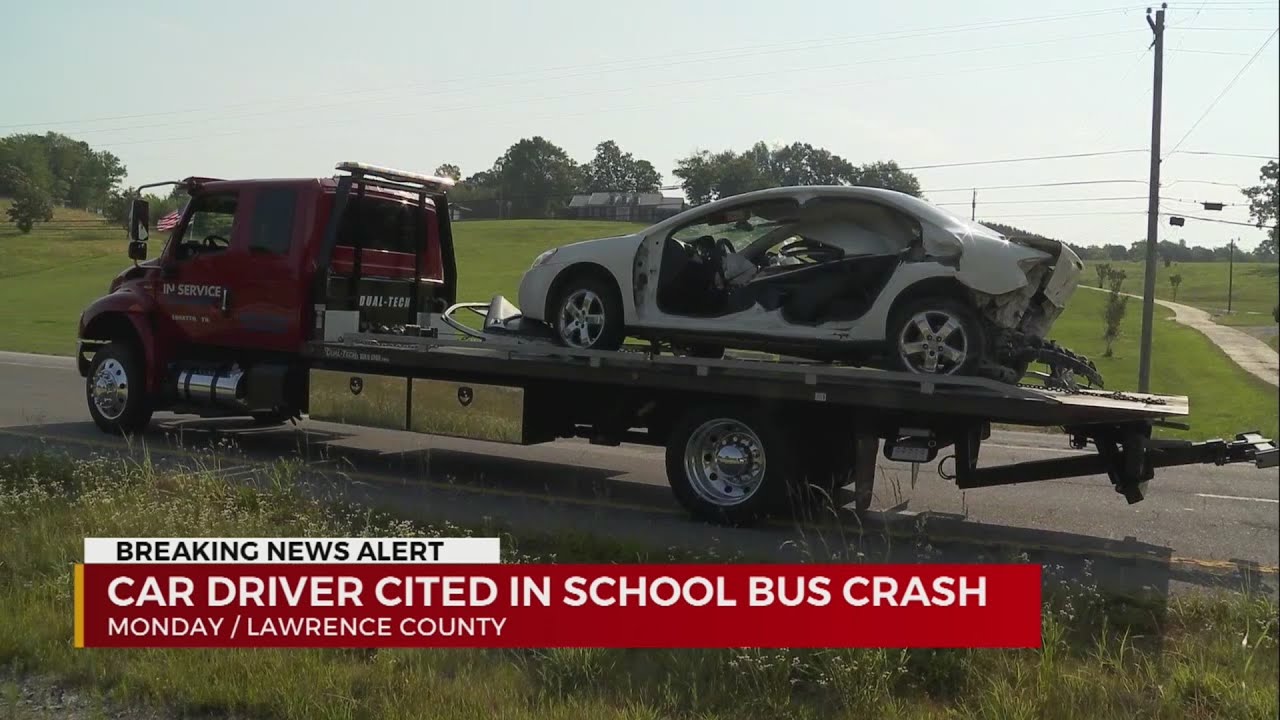 Driver cited in school bus crash - YouTube