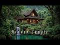 Hidden Jungle Cottage – Deep Meditation Music – Waterfall Sounds for Peaceful Healing Night