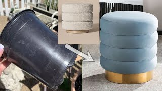 See How I Transformed This Old Bucket To an Ottoman// Amazing Transformation