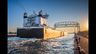 Honking to clear the Canal! I've never seen the American Century come into Duluth this fast!