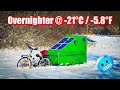 ❄️BIKE CAMPER SURVIVAL WINTER OVERNIGHTER @ -21°C