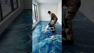 Blue white Luxurious bedroom with emerald  epoxyflooring 💖✨ #epoxy #epoxyfloor #floor #resinfloor