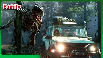Giganotosaurus Car Chase! | Jurassic World: Chaos Theory | Netflix Family