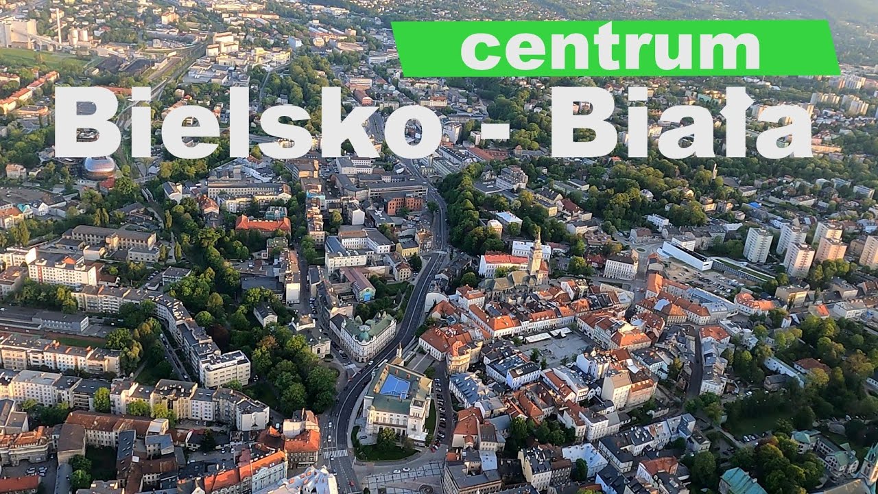 Centrum Bielska Białej z lotu ptaka