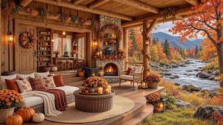 Cozy Autumn Lodge Ambience 🍂 Soft Piano & Fireplace Sounds for Study & Quiet Work screenshot 3