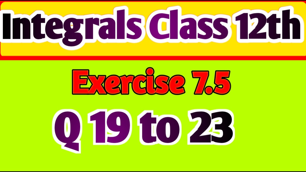 Math Class 12th Ex 7.5 Q (19 & 23)// Integration// Partial Fraction