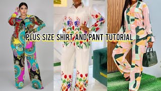 HOW TO MAKE A SHIRT AND PANT FOR A PLUS SIZE |  PLUS SIZE TROUSER TUTORIAL | SIDE ELASTIC WAIST BAND