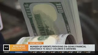 The number of parents providing ongoing financial assistance to their adult children is growing