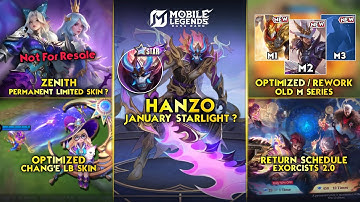HANZO JANUARY STARLIGHT? OPTIMIZED M1 M2 M3 SKIN, EXORCISTS 2.0 RETURN SCHEDULE - Mobile Legends