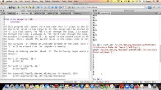 METR1313 - Week 3 - Segment 2: Python For-Loops With Two Numbers In Range()