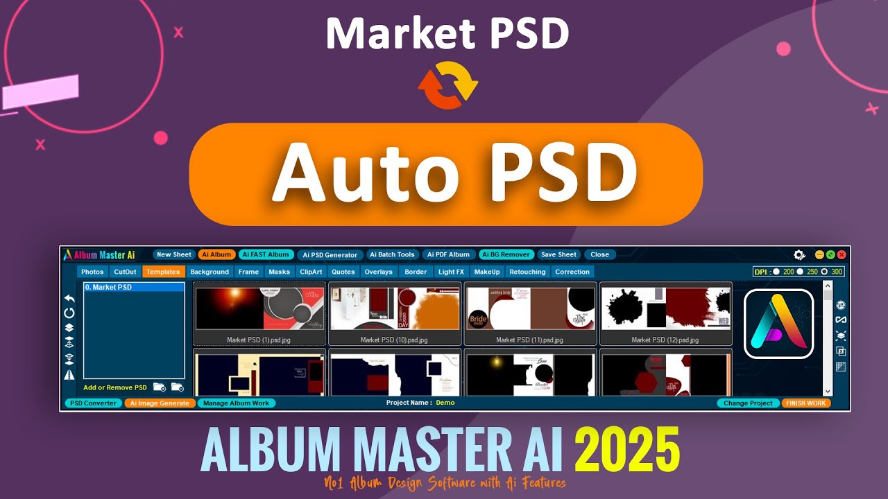Market PSD to Auto PSD Convert - Album Master Ai 2025 - Timeless Infotek