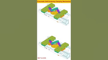 Pneumatic Self-Centering Clamping Mechanism #design #machine #solidwork #mechanism #mechanical #cad