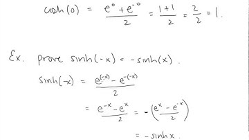 Calc II Lesson 08 Hyperbolic Functions