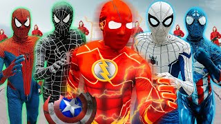 TEAM SPIDER-MAN vs BAD GUY TEAM || THE FLASH is NEW BAD-HERO? ( Live Action )
