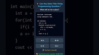 C++ Tricky Question #41 🔥 | Break in Loop Output? 🤯#shorts
